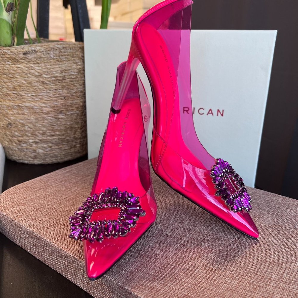Good American CINDER-F*CKING-RELLA Hot Pink PUMP SIZE 7.5